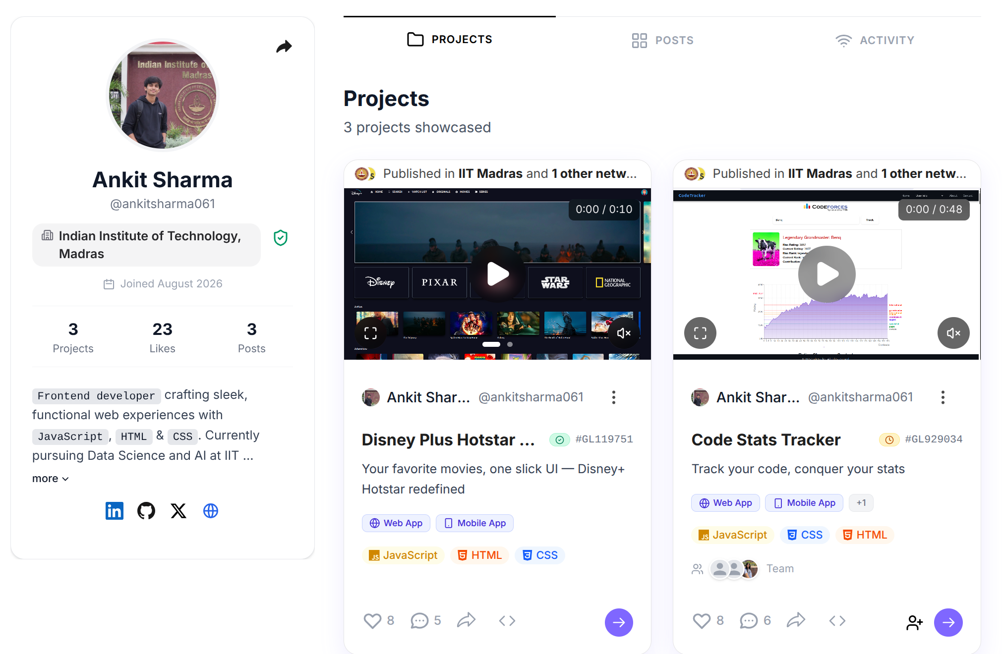 A single Ovuge Project Page URL shared across platforms, unifying all project assets.